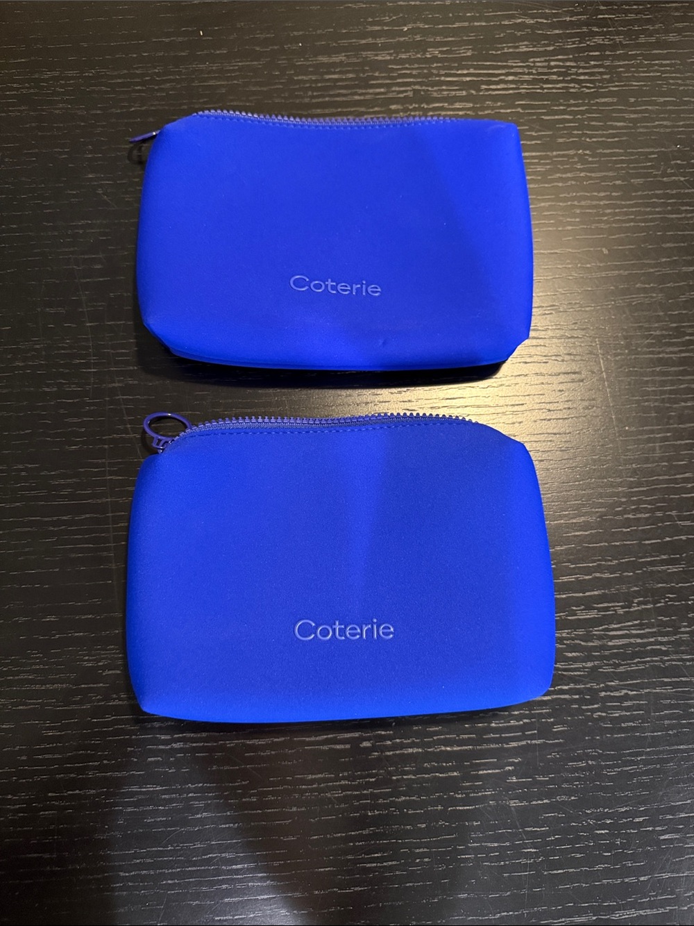 Coterie Royal Blue Neoprene Zip Pouches multiple available price for one
